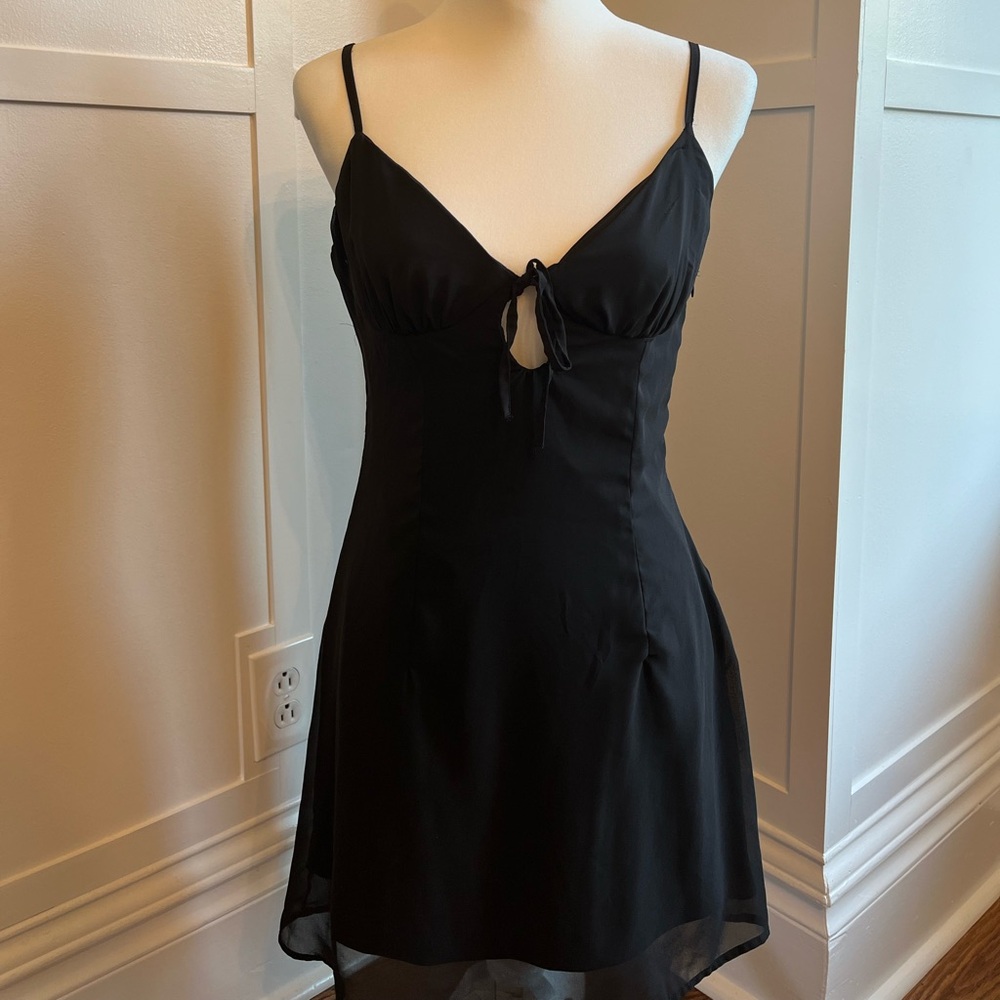 black mini dress